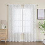 Furman Extra Long Sheer White Curtains 96 inches Long - Image 2