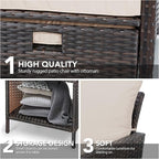 LEVELEVE Balcony Furniture 5 Piece Patio Conversation Set, PE Wicker Rattan - Image 8