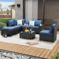 JOYURE 7 Pieces Patio Furniture Set All-Weather Outdoor Wicker Sectional by JOYURE