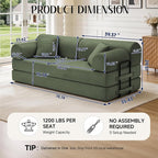 79'' Convertible Sofa Bed, 6 in 1 Folding Floor Futon Couch Sleeper - Image 2