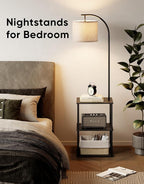 PARTPHONER Floor Lamp with Table, Night Stand with Lamp, Narrow Side Table with - Image 8