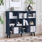 LEYAOYAO 10 Cube Bookshelf, 3 Tier Vintage 55" Wide Bookcase by LEYAOYAO-Findtheshiningpointofyourideallife%EF%BC%81