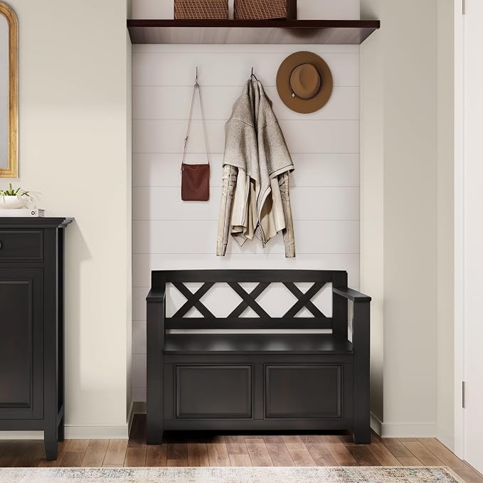 SIMPLIHOME Amherst Entryway Storage Bench - Image 2