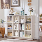 Joaxswe 12 Cube Storage Organizer, Wood Floor Standing 3-Tier Cubby Bookcase - Image 7