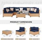 UPHA 7 Pieces Patio Furniture Sets, Wicker Outdoor Sectional Sofa Couch - Image 2