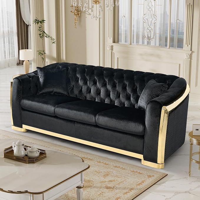 DAMAIFROM Mid Century Modern Chesterfield Sofa Couch, 5 Seat Tufted Sofas - Image 6