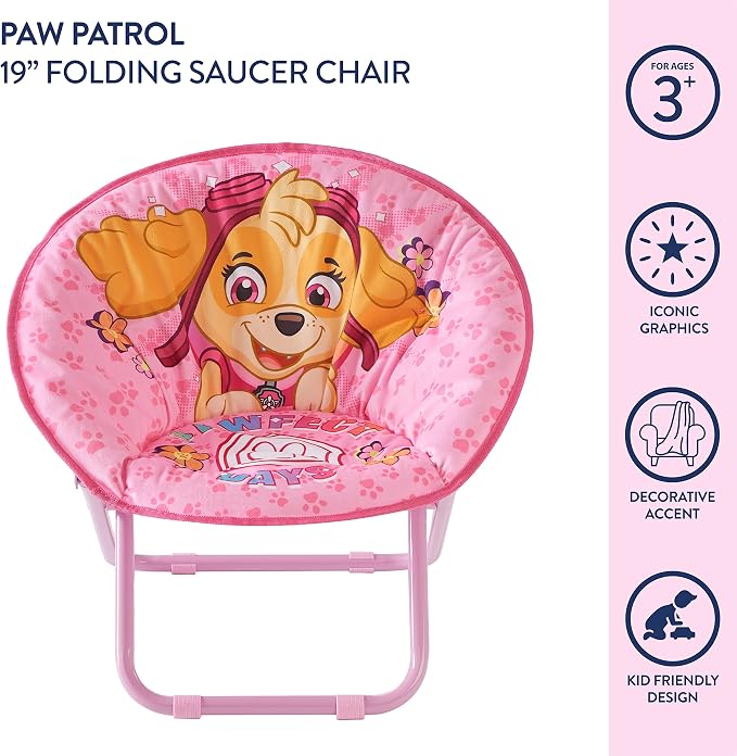 Paw Patrol Skye Toddler 19” Folding Saucer™ Chair - Image 4