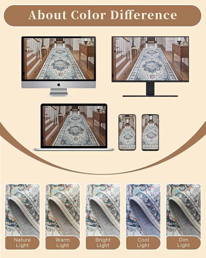 Madane 4x12 Wide Hallway Runner Rug Washable - Image 9