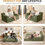 Erament Boneless Loveseat Convertible Sofa Bed, Folding Floor Futon Sleeper - Image 6