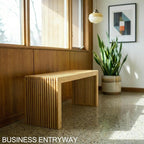 Bamboo Natural 36 inch Wooden Bench, Small Wood Benches - Image 7