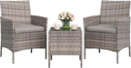 GAOMON 3-Piece Patio Furniture Set, Modern PE Rattan Conversation Set by GAOMON