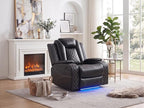 Power Recliner Chair with LED Lights, Leather Manual Recliner 1 Seat, Living by Unknown