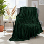 Utopia Bedding Soft Fleece Bed Blanket Throw Size Forest Green | Microfiber - Image 2