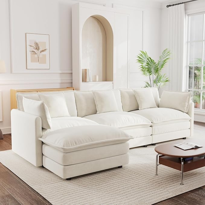 mikibama Modular Sectional Sofa, 111.5 Inch L Shaped Couch Set - Image 7