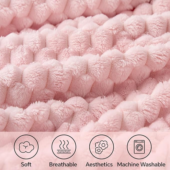 BEDELITE Pink King Blanket for Bed, Soft Cozy Gifts for Women, 108 * 90 | 3D - Image 4