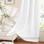NICETOWN White Linen Curtains 132 inches Long, Grommet Privacy Added Linen - Image 5