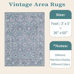 SERISSA 3x5 Washable Non Slip Floral Boho Area Rug - Image 6