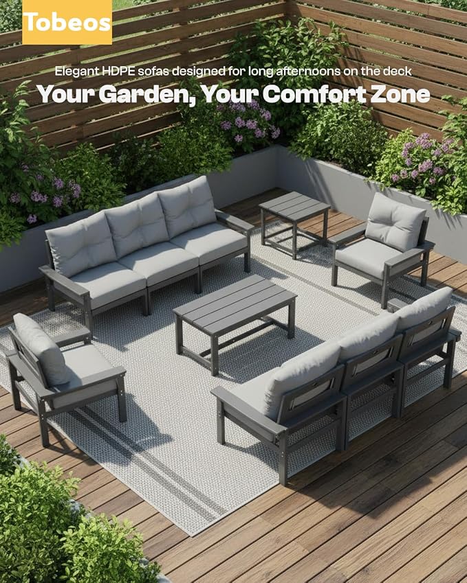 HDPE Patio Coffee Table, All-Weather Outdoor Coffee Table - Image 3