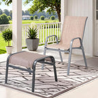 ONBRILL Outdoor Ottoman Set of 2, All Weather Outdoor Foot Stool - Image 2