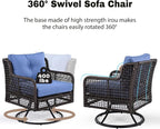 4-Piece Outdoor Wicker Sectional Sofa Set, All Weather Patio Conversation Set - Image 5