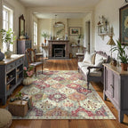 Lahome Moroccan Washable Rugs for Living Room, 4x6 Rug for Bedroom Non-Slip | - Image 3