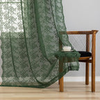 YJ YANJUN Vintage Lace Curtains 45 Inch Length-Victorian Floral Pattern Dark - Image 4
