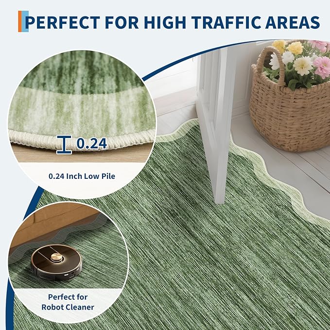 GarveeHome Scalloped Washable 5x7 Area Rugs - Image 6