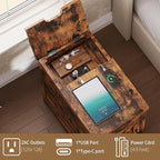 IRONCK End Table with Charging Station, Narrow Side Table - Image 6