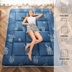 MAXYOYO Grey Cactus Pattern Full Size Futon Mattress, Quilted Bed Mattress - Image 5