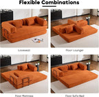 ZEIINPA Convertible Folding Couch Bed, Comfy Corduroy Sleeper Floor Sofa Bed - Image 5