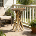 Greenage Teak Branch Coffee Table 15.7"x15.7"x27.6" Wooden Live Edge Side Table - Image 8
