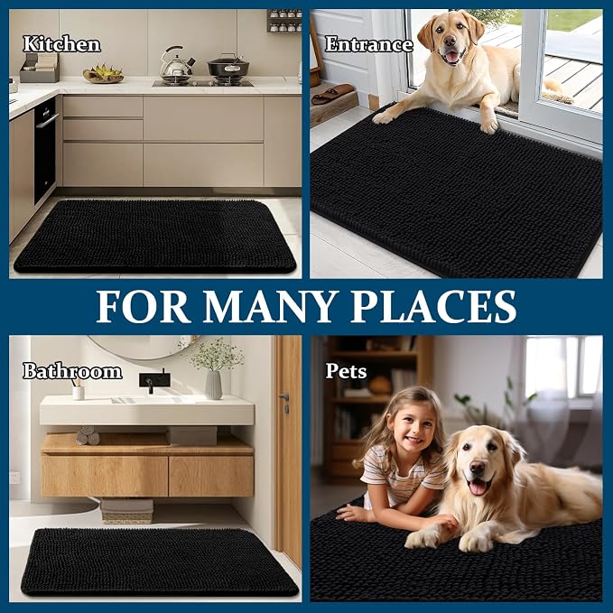 OLANLY Dog Door Mat for Muddy Paws 59x35, Super Absorbent Chenille Mud Mat | - Image 8