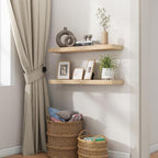 fuqing 30 Inch Floating Shelves | Natural Wood Wall Shelves Set of 2 | 30" W x - Image 2
