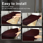ANARACHON Leather Look Couch Cushion Covers Sofa Seat Slipcovers Sets Couches - Image 6