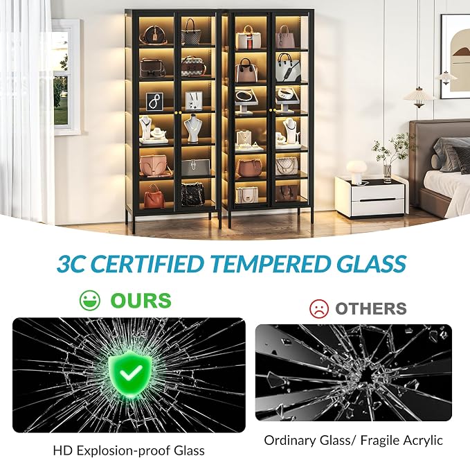 6-Tier Glass Display Cabinet - Image 4
