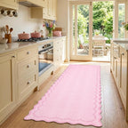 GarveeHome 2.5x8 Scalloped Washable Runner Rug Non Slip Hallway Kitchen Rug | - Image 3