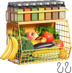 Magnetic Shelf for Fridge with Wood Lid, Fruit Potato and Onion Storage Bins by Ofiray-home