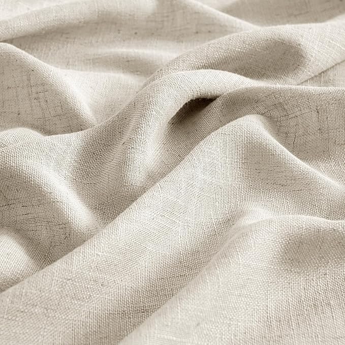 MIULEE Cream Linen Curtains 52x72 Inch 2 Panels - Image 4