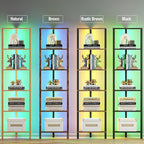TUTOTAK Corner Shelf with LED Light, 6-Tier Corner Bookshelf - Image 5
