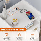 SUPERJARE 2 Drawer Night Stand - Image 5