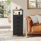 Somdot Black Nightstand with Charging Station and LED Light - Image 7