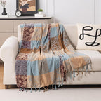 Boho Chenille Throw Blanket, Bohemian Jacquard Tassels Cover - Image 4