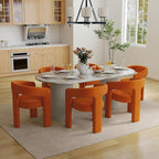 BESTANO Set of 6 Modern Velvet Fabric Upholstered Dining Chairs - Image 6