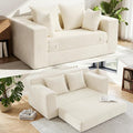 Convertible 5 in 1 Futon Sofa Bed Full Size, Corduroy Boneless Couch Sleeper by AOLVDOW