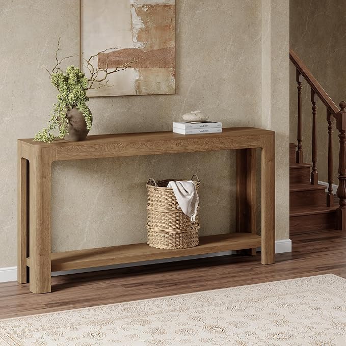 Tribesigns 63 Inch Entryway Console Table, 2-Tier Farmhouse Narrow Sofa Table - Image 5
