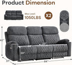 HAOMARKETS Power Oversized Reclining Sofa Couch Set of 2 - Image 2