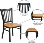 Flash Furniture HERCULES Series Black Vertical Back Metal Restaurant Chair - Image 4