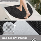 BEQHAUSE Dirt Trapper Door Mat 32" x 48" Half Circle Non Slip Rugs, Absorbent - Image 4