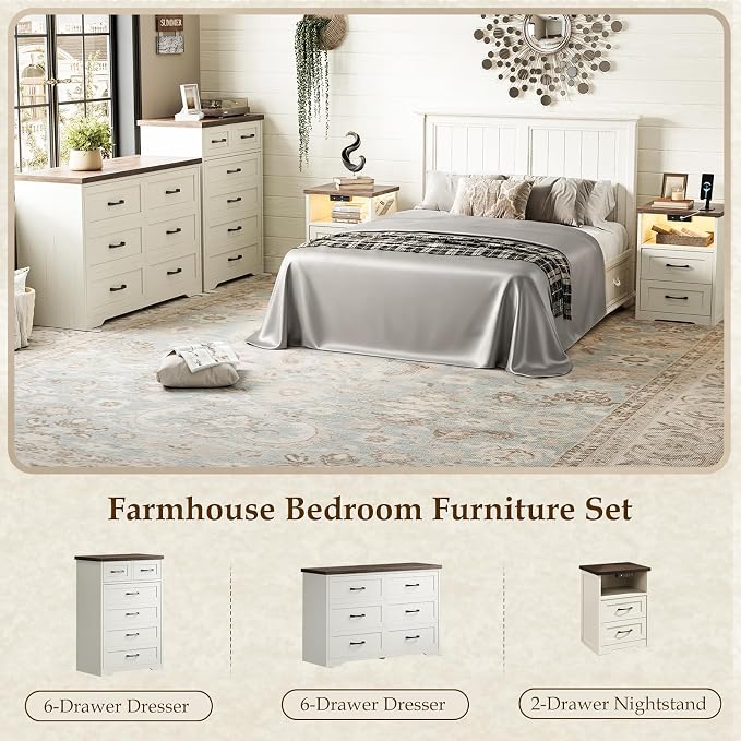 AODK Farmhouse 6 Drawer Dresser - Image 7