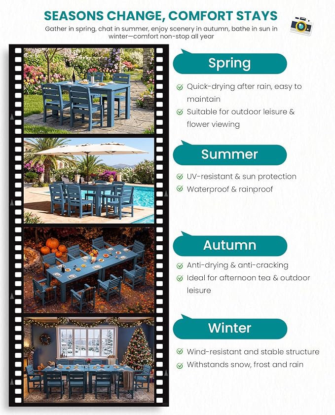 SERWALL HDPE Dining Set for 10 – 2 Tables, 8 Armless + 2 Armchairs. Includes 10 - Image 8